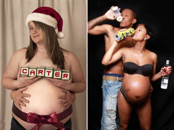 Странные "беременные" фотосессии (21 фото)